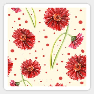 Red gerberas Sticker